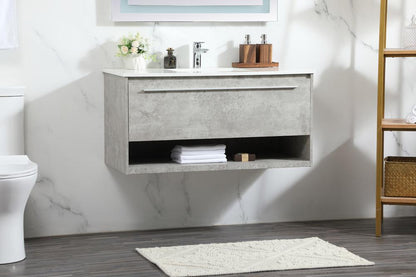 Elegant Furniture & Lighting - Roman 40 inch Single bathroom vanity in concrete grey - VF43540MCG veiw 9