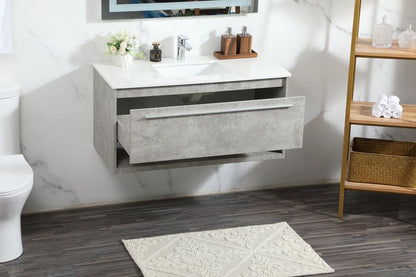 Elegant Furniture & Lighting - Roman 40 inch Single bathroom vanity in concrete grey - VF43540MCG veiw 10