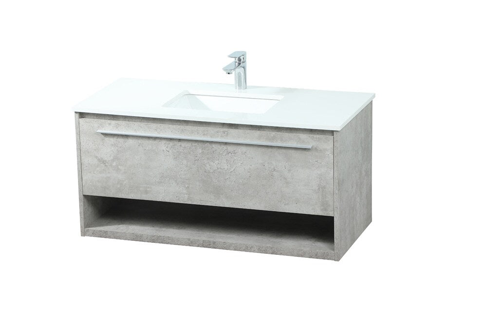 Elegant Furniture & Lighting - Roman 40 inch Single bathroom vanity in concrete grey - VF43540MCG veiw 15