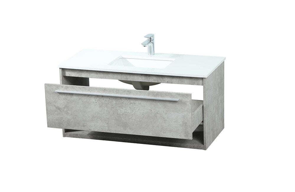 Elegant Furniture & Lighting - Roman 40 inch Single bathroom vanity in concrete grey - VF43540MCG veiw 16