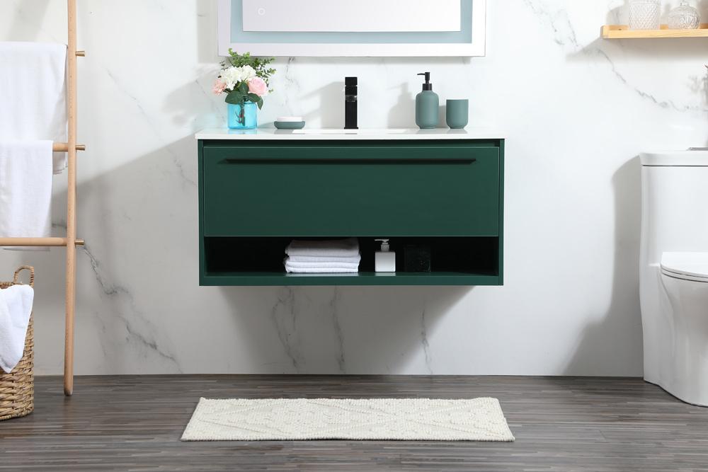 Elegant Furniture & Lighting - Roman 40 inch Single bathroom vanity in green - VF43540MGN veiw 2