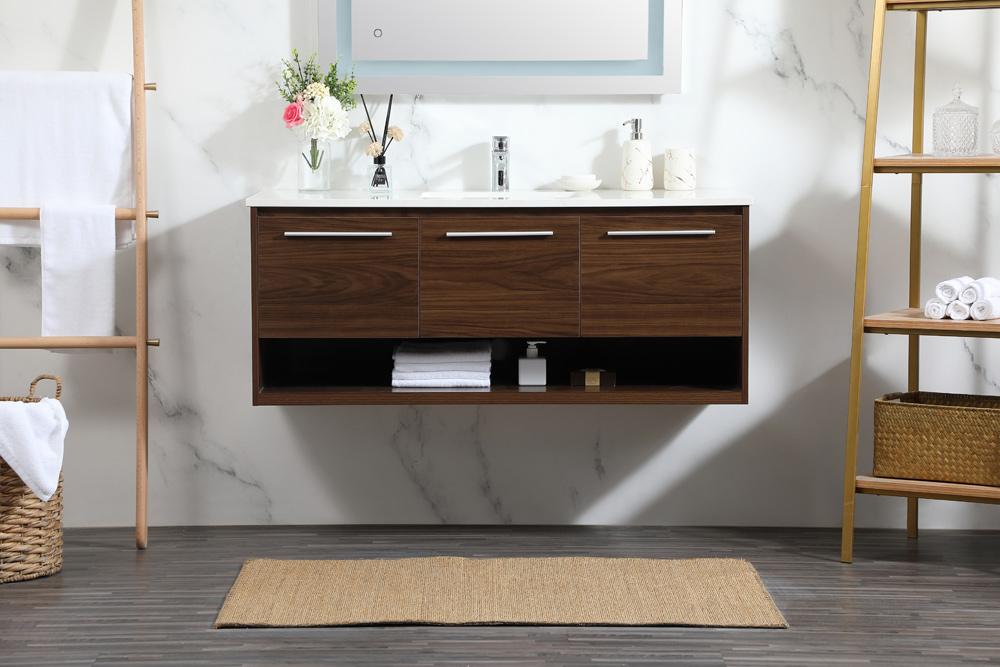 Elegant Furniture & Lighting - Roman 48 inch Single bathroom vanity in walnut - VF43548MWT veiw 2