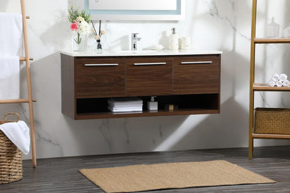 Elegant Furniture & Lighting - Roman 48 inch Single bathroom vanity in walnut - VF43548MWT veiw 9