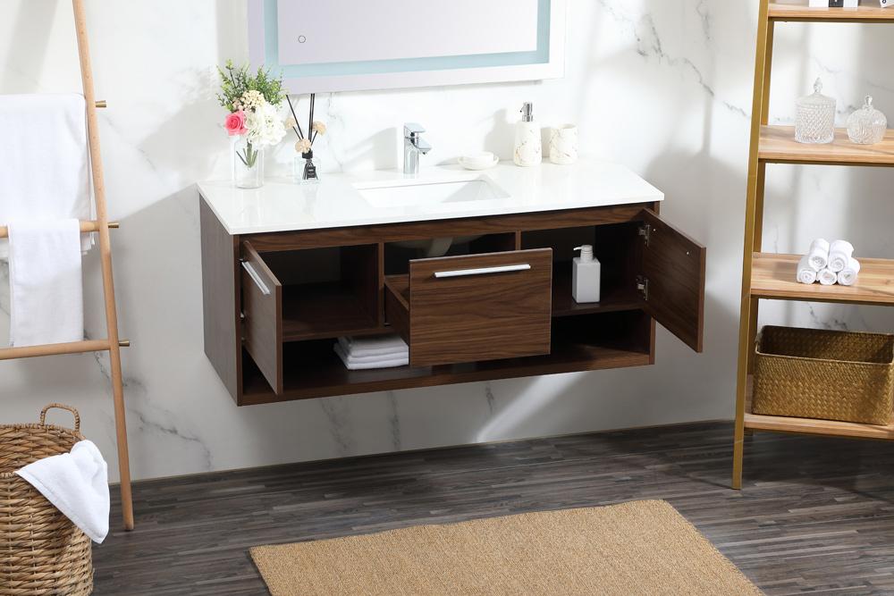 Elegant Furniture & Lighting - Roman 48 inch Single bathroom vanity in walnut - VF43548MWT veiw 10