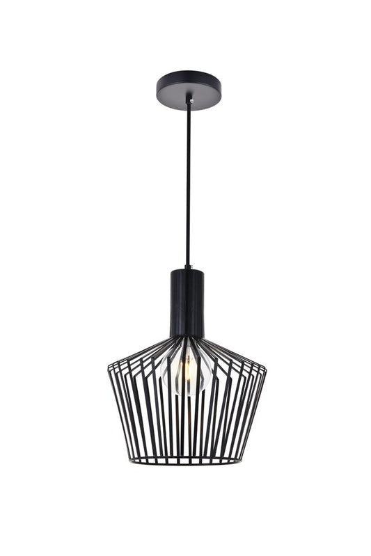 Elegant Furniture & Lighting - Ronnie 1 Light Black Pendant - LD2414BK veiw 1
