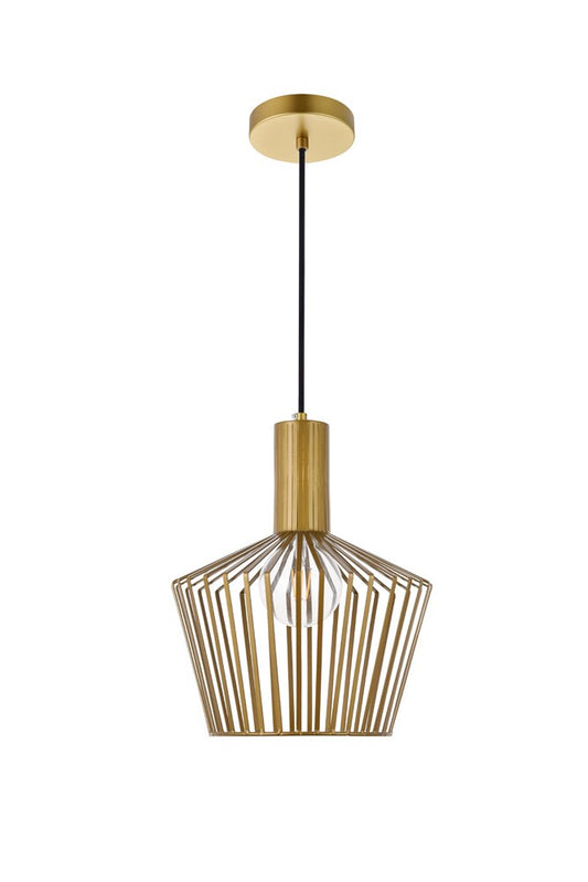 Elegant Furniture & Lighting - Ronnie 1 Light Brass Pendant - LD2414BR veiw 1