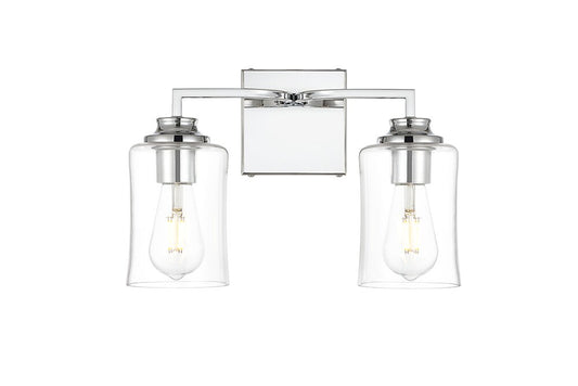Elegant Furniture & Lighting - Ronnie 2 light Chrome and Clear Bath Sconce - LD7314W14CH veiw 1
