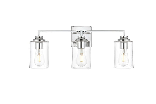 Elegant Furniture & Lighting - Ronnie 3 light Chrome and Clear Bath Sconce - LD7314W23CH veiw 1