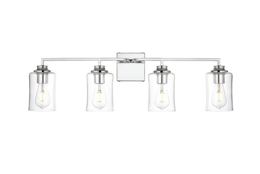 Elegant Furniture & Lighting - Ronnie 4 light Chrome and Clear Bath Sconce - LD7314W32CH veiw 1