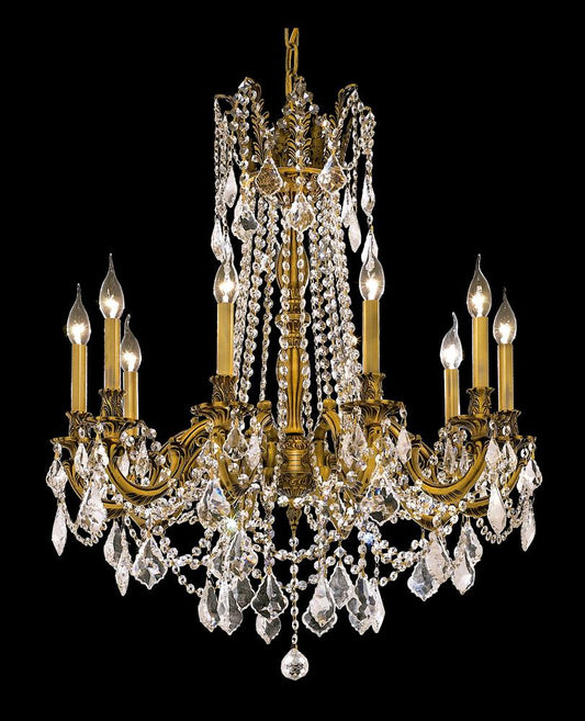 Elegant Furniture & Lighting - Rosalia 10 light French Gold Chandelier Clear Royal Cut Crystal - 9210D28FG/RC veiw 1
