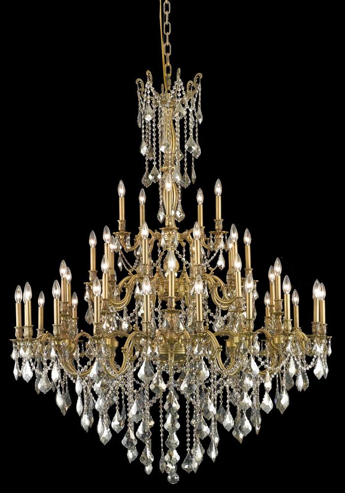 Elegant Furniture & Lighting - Rosalia 45 light French Gold Chandelier Golden Teak (Smoky) Royal Cut Crystal - 9245G54FG-GT/RC veiw 1