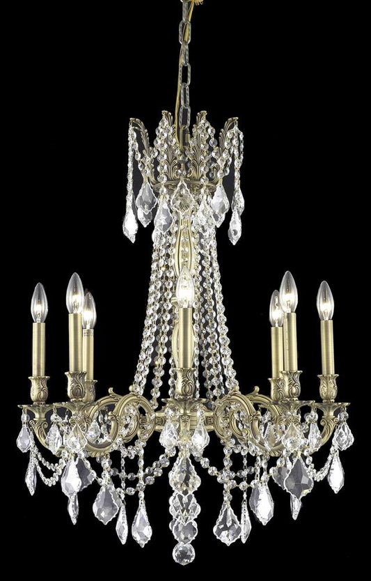 Elegant Furniture & Lighting - Rosalia 8 light French Gold Chandelier Clear Royal Cut Crystal - 9208D24FG/RC veiw 1