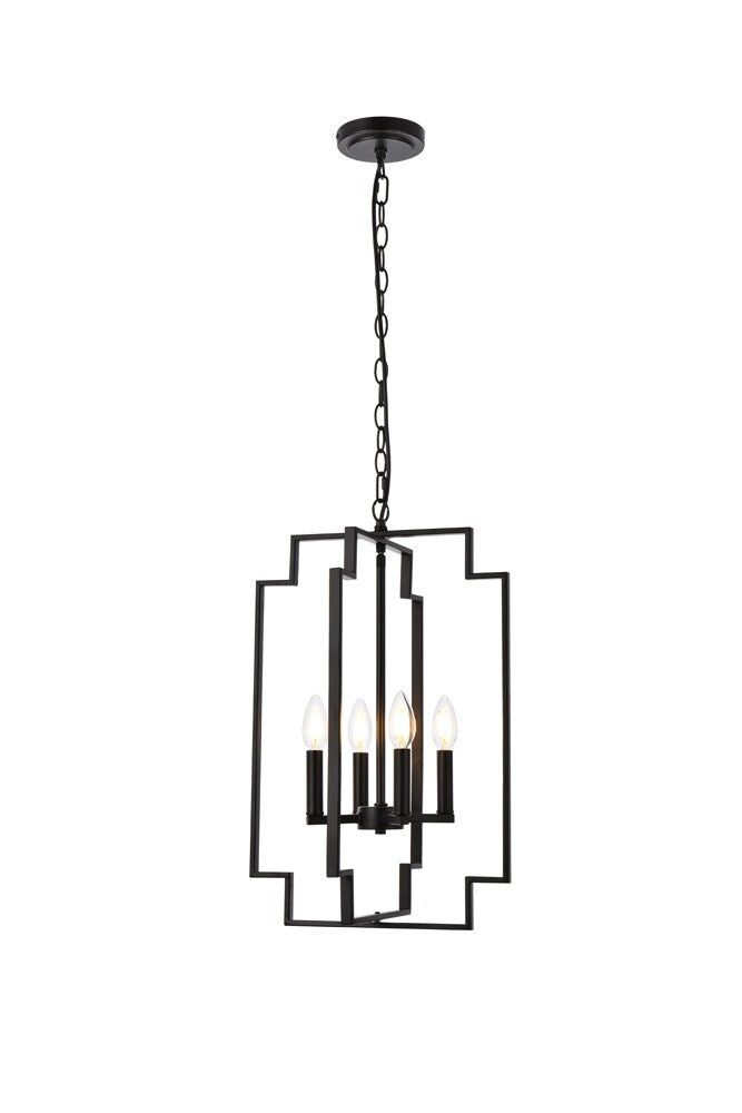Elegant Furniture & Lighting - Rosenfeld 4 lights pendant in black - LD7066D14BK veiw 1