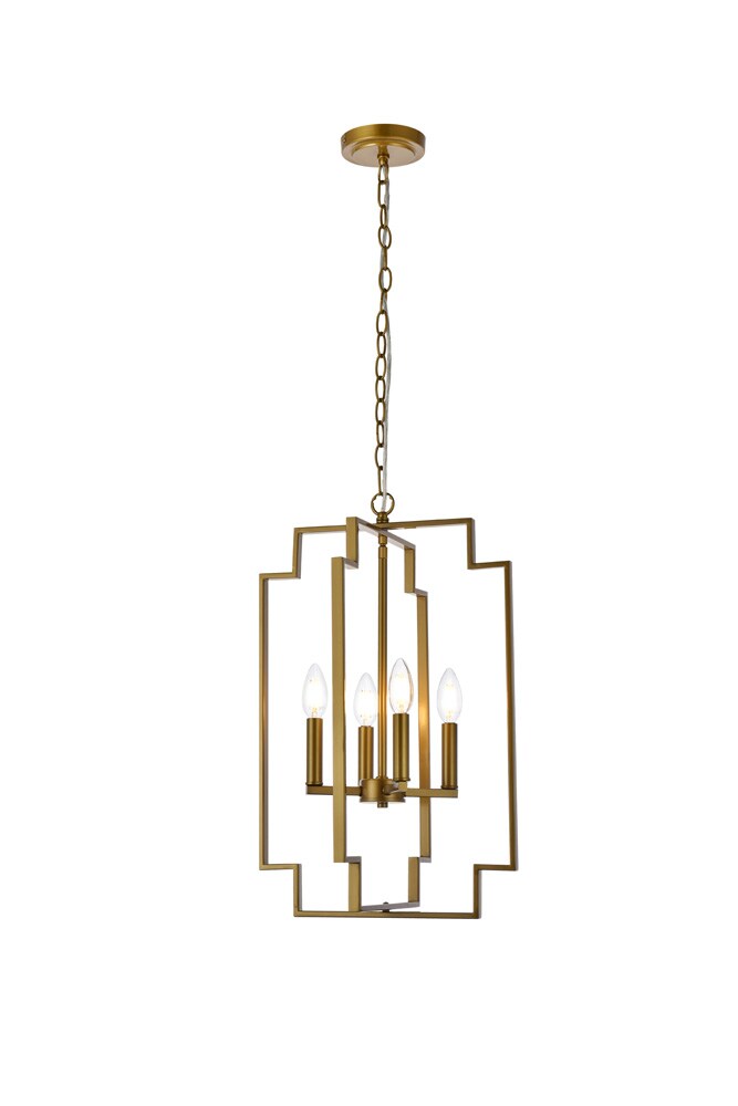 Elegant Furniture & Lighting - Rosenfeld 4 lights pendant in brass - LD7066D14BR veiw 1