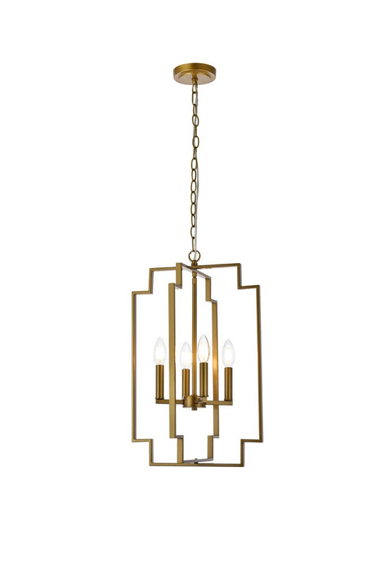 Elegant Furniture & Lighting - Rosenfeld 4 lights pendant in brass - LD7066D14BR veiw 1