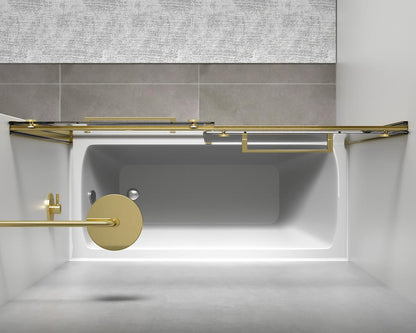 Elegant Furniture & Lighting - Ross Frameless tub door 60 x 60 Brushed Gold - TD222-6060BGD veiw 5