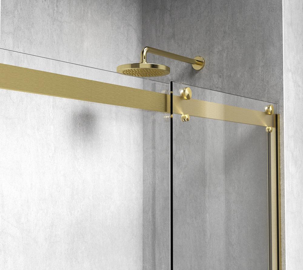 Elegant Furniture & Lighting - Ross Frameless tub door 60 x 60 Brushed Gold - TD222-6060BGD veiw 6
