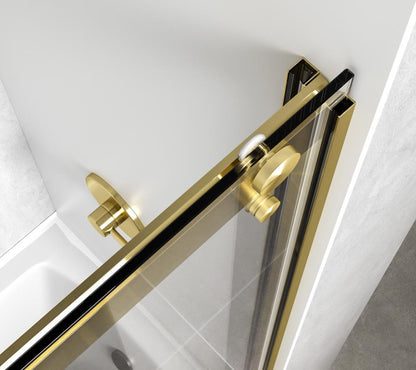 Elegant Furniture & Lighting - Ross Frameless tub door 60 x 60 Brushed Gold - TD222-6060BGD veiw 7