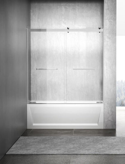 Elegant Furniture & Lighting - Ross Frameless tub door 60 x 60 Brushed Nickel - TD222-6060BNK veiw 1