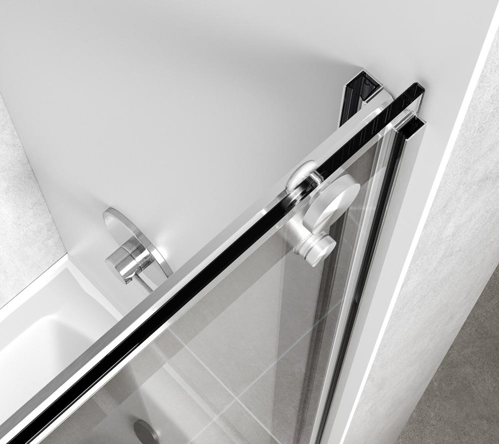 Elegant Furniture & Lighting - Ross Frameless tub door 60 x 60 Brushed Nickel - TD222-6060BNK veiw 6