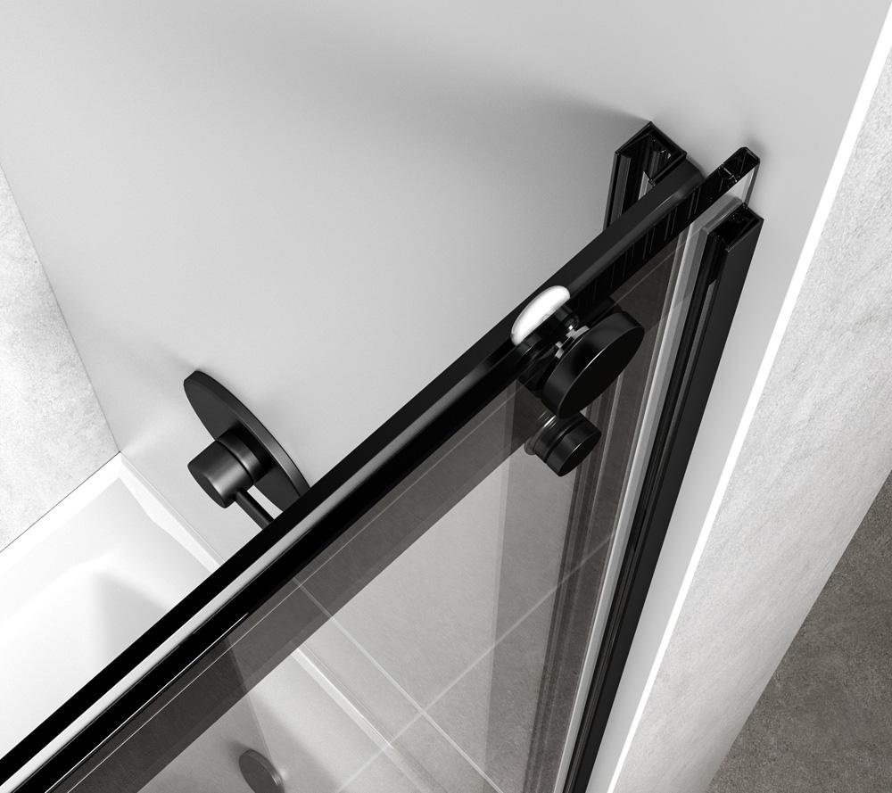Elegant Furniture & Lighting - Ross Frameless tub door 60 x 60 Matte Black - TD222-6060MBK veiw 6