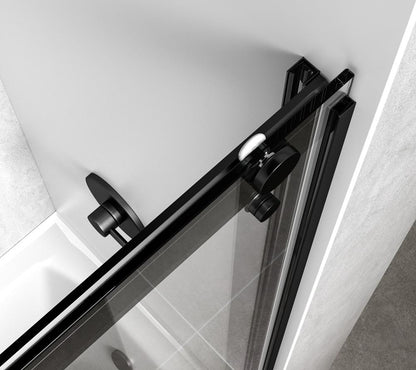 Elegant Furniture & Lighting - Ross Frameless tub door 60 x 60 Matte Black - TD222-6060MBK veiw 6