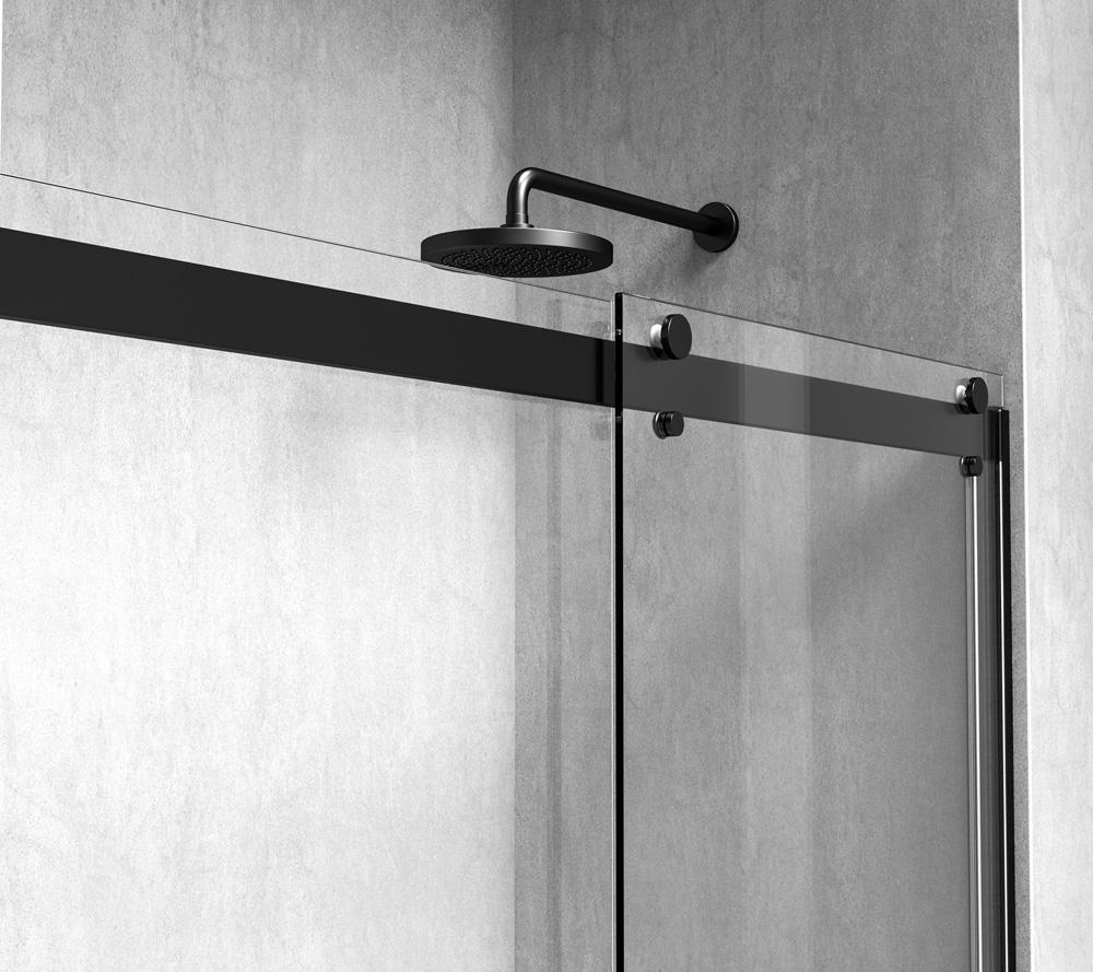 Elegant Furniture & Lighting - Ross Frameless tub door 60 x 60 Matte Black - TD222-6060MBK veiw 7