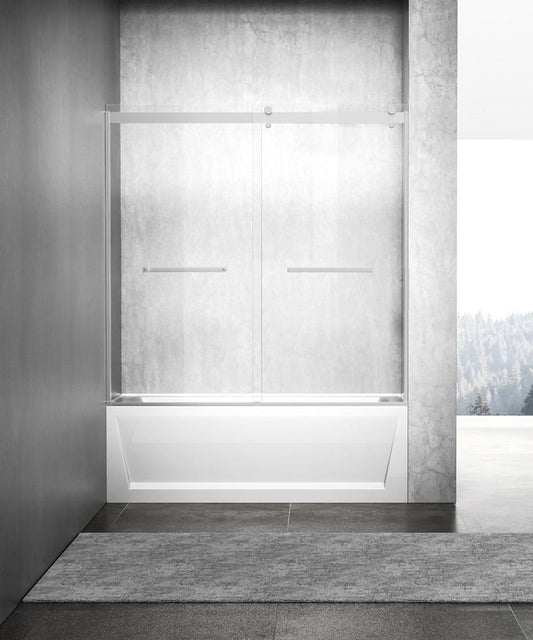Elegant Furniture & Lighting - Ross Frameless tub door 60 x 60 Polished Chrome - TD222-6060PCH veiw 1