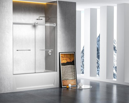 Elegant Furniture & Lighting - Ross Frameless tub door 60 x 60 Polished Chrome - TD222-6060PCH veiw 3
