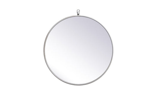 Elegant Furniture & Lighting - Rowan Metal frame round mirror with decorative hook 21 inch in silver - MR4721S veiw 1