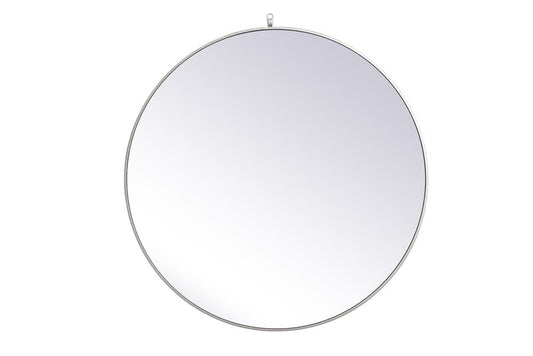 Elegant Furniture & Lighting - Rowan Metal frame round mirror with decorative hook 39 inch in silver - MR4739S veiw 1