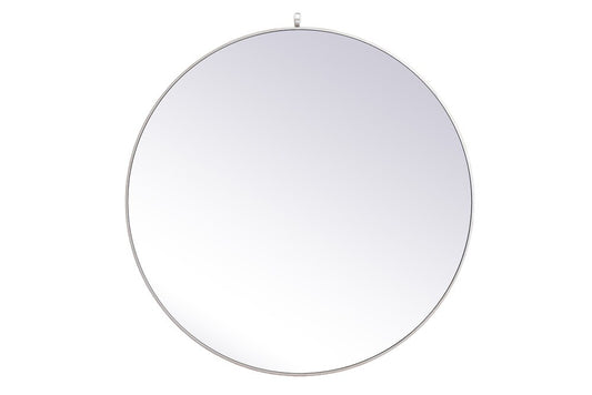 Elegant Furniture & Lighting - Rowan Metal frame round mirror with decorative hook 45 inch in silver - MR4745S veiw 1