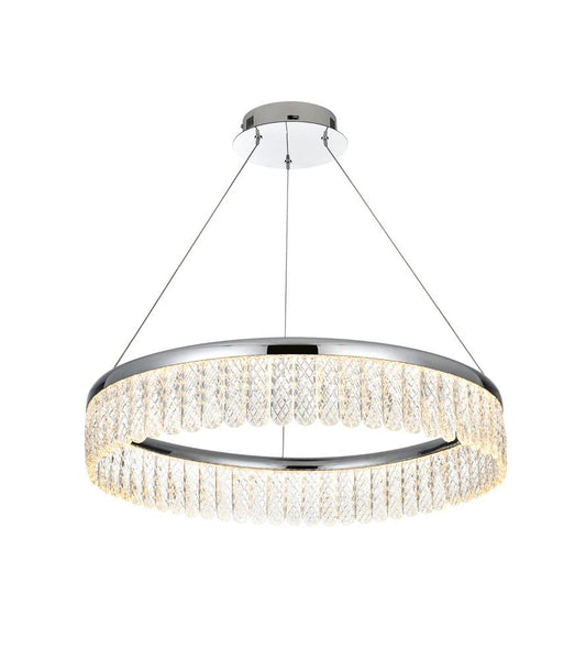 Elegant Furniture & Lighting - Rune 24 inch Adjustable LED chandelier in Chrome - 2060D24C veiw 1