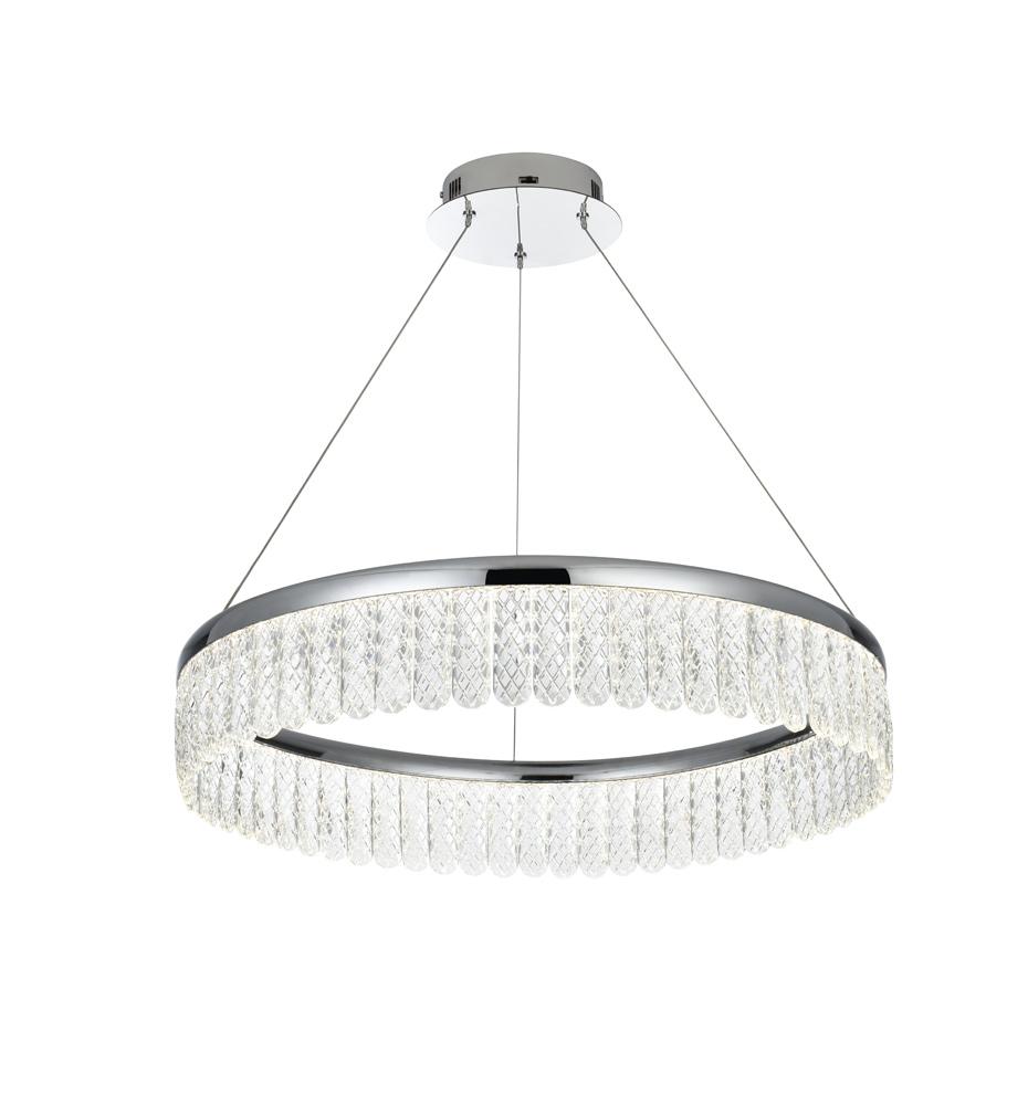 Elegant Furniture & Lighting - Rune 24 inch Adjustable LED chandelier in Chrome - 2060D24C veiw 4