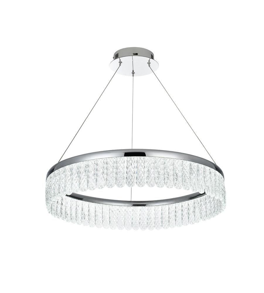 Elegant Furniture & Lighting - Rune 24 inch Adjustable LED chandelier in Chrome - 2060D24C veiw 5