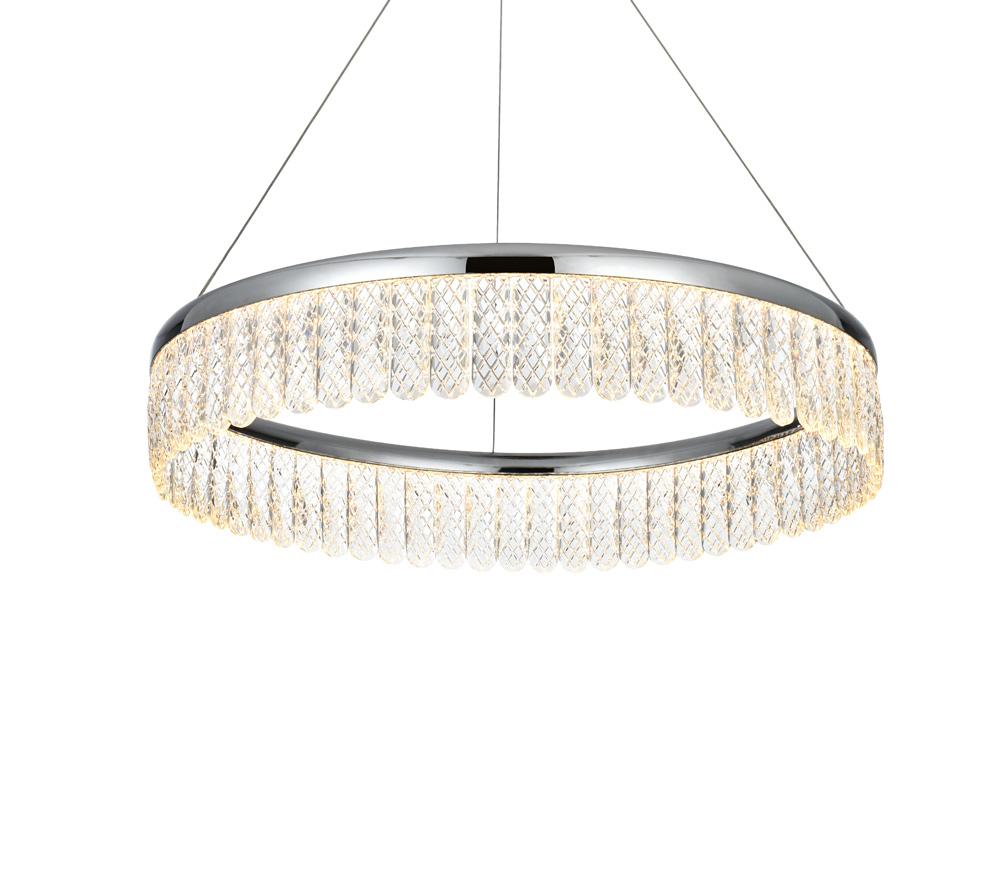 Elegant Furniture & Lighting - Rune 24 inch Adjustable LED chandelier in Chrome - 2060D24C veiw 6