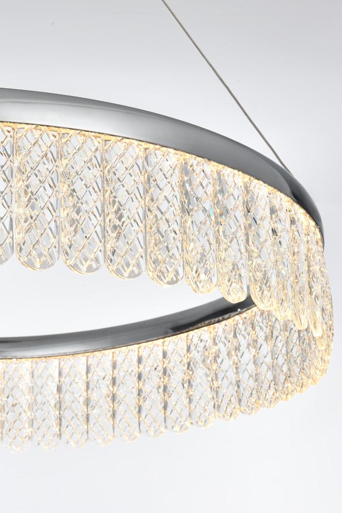 Elegant Furniture & Lighting - Rune 24 inch Adjustable LED chandelier in Chrome - 2060D24C veiw 7
