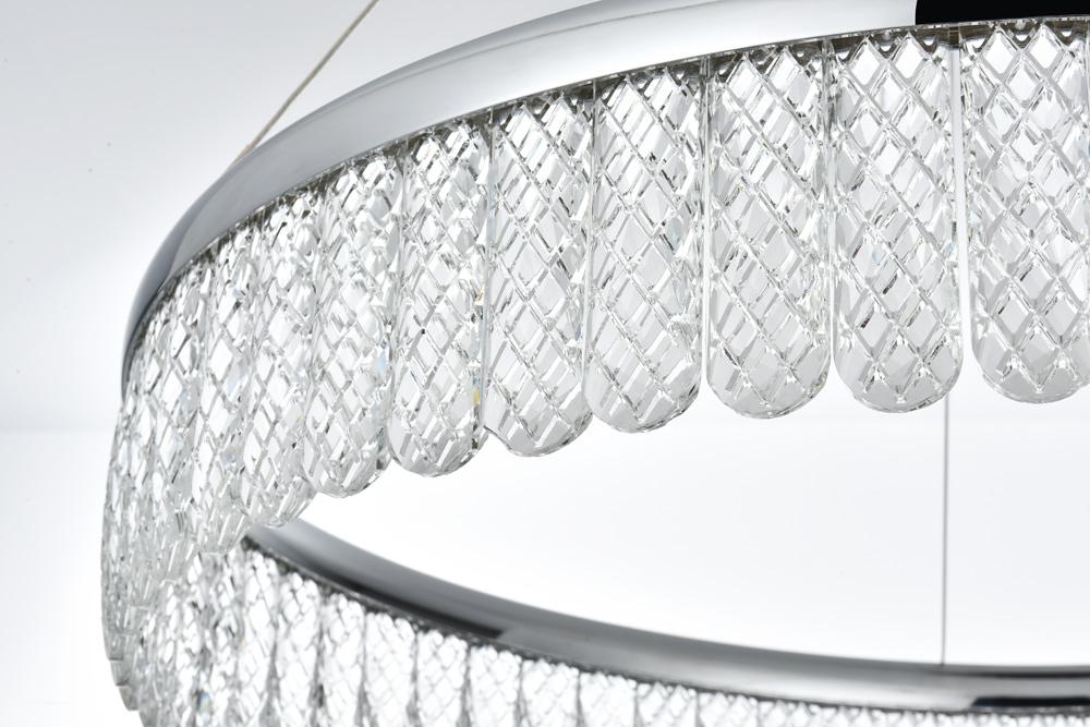 Elegant Furniture & Lighting - Rune 24 inch Adjustable LED chandelier in Chrome - 2060D24C veiw 9