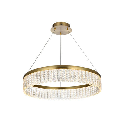 Elegant Furniture & Lighting - Rune 24 inch Adjustable LED chandelier in Satin Gold - 2060D24SG veiw 1