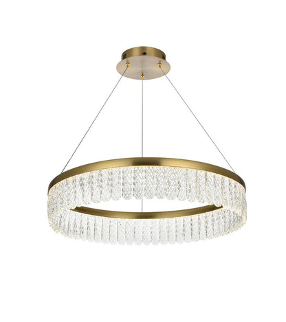 Elegant Furniture & Lighting - Rune 24 inch Adjustable LED chandelier in Satin Gold - 2060D24SG veiw 4