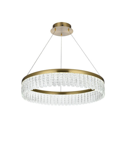 Elegant Furniture & Lighting - Rune 24 inch Adjustable LED chandelier in Satin Gold - 2060D24SG veiw 5