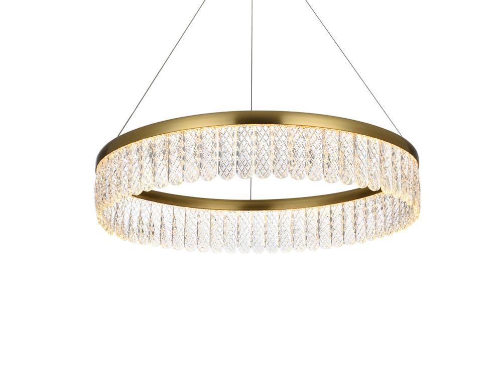 Elegant Furniture & Lighting - Rune 24 inch Adjustable LED chandelier in Satin Gold - 2060D24SG veiw 6