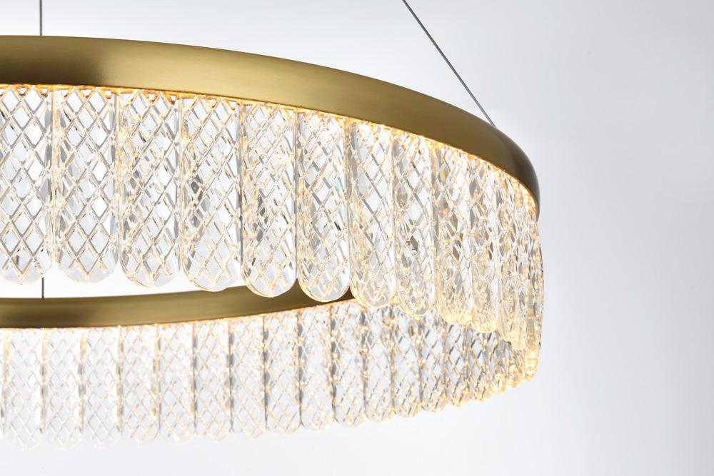 Elegant Furniture & Lighting - Rune 24 inch Adjustable LED chandelier in Satin Gold - 2060D24SG veiw 7