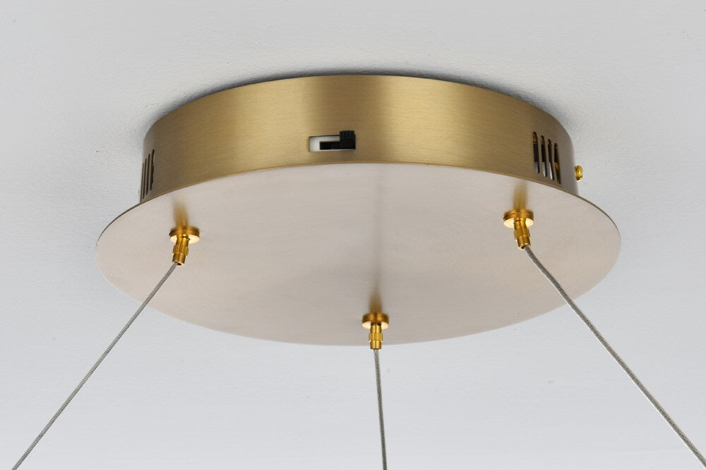 Elegant Furniture & Lighting - Rune 24 inch Adjustable LED chandelier in Satin Gold - 2060D24SG veiw 8