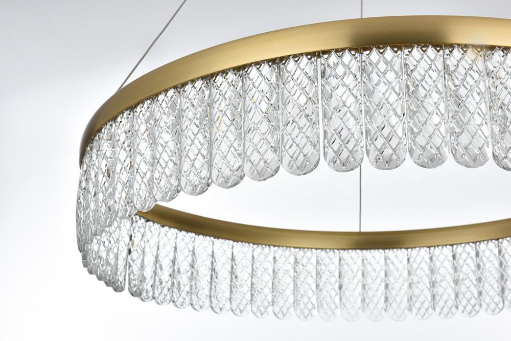 Elegant Furniture & Lighting - Rune 24 inch Adjustable LED chandelier in Satin Gold - 2060D24SG veiw 9