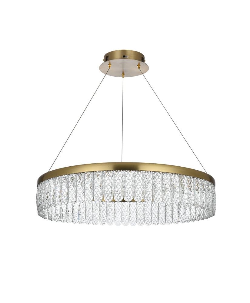 Elegant Furniture & Lighting - Rune 24 inch Adjustable LED chandelier in Satin Gold - 2060D24SG veiw 10