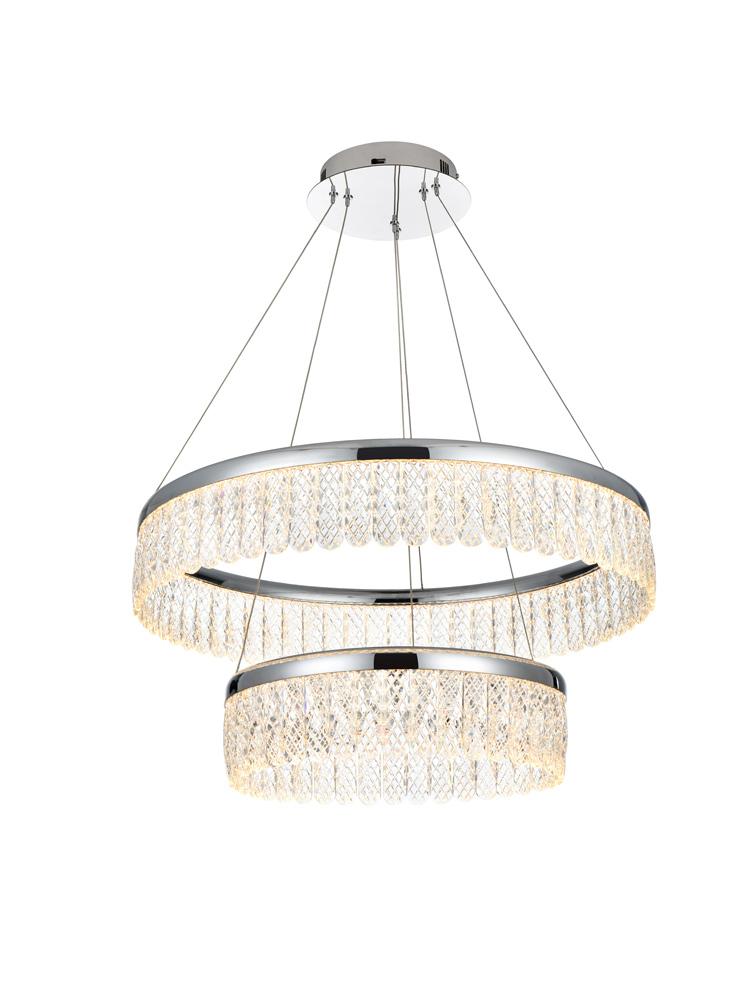 Elegant Furniture & Lighting - Rune 24 inch Adjustable LED chandelier in Chrome - 2060G24C veiw 1