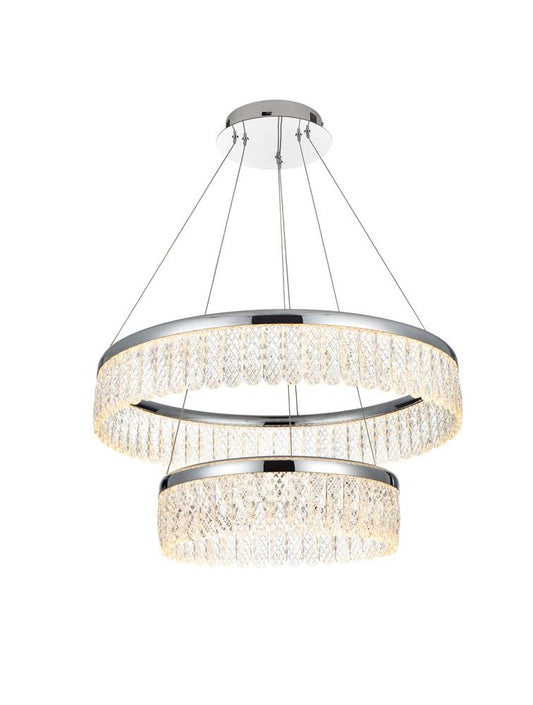 Elegant Furniture & Lighting - Rune 24 inch Adjustable LED chandelier in Chrome - 2060G24C veiw 1