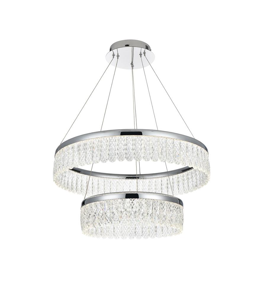 Elegant Furniture & Lighting - Rune 24 inch Adjustable LED chandelier in Chrome - 2060G24C veiw 4