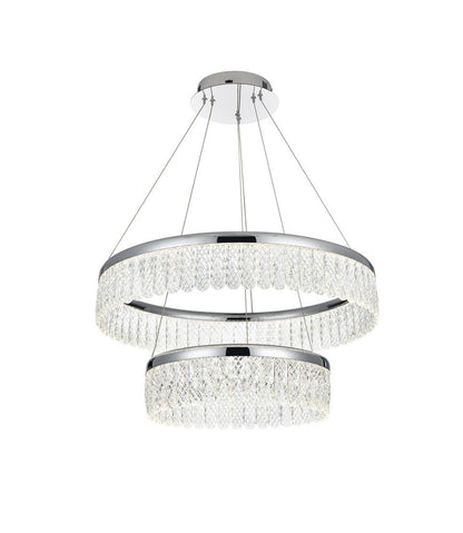 Elegant Furniture & Lighting - Rune 24 inch Adjustable LED chandelier in Chrome - 2060G24C veiw 4